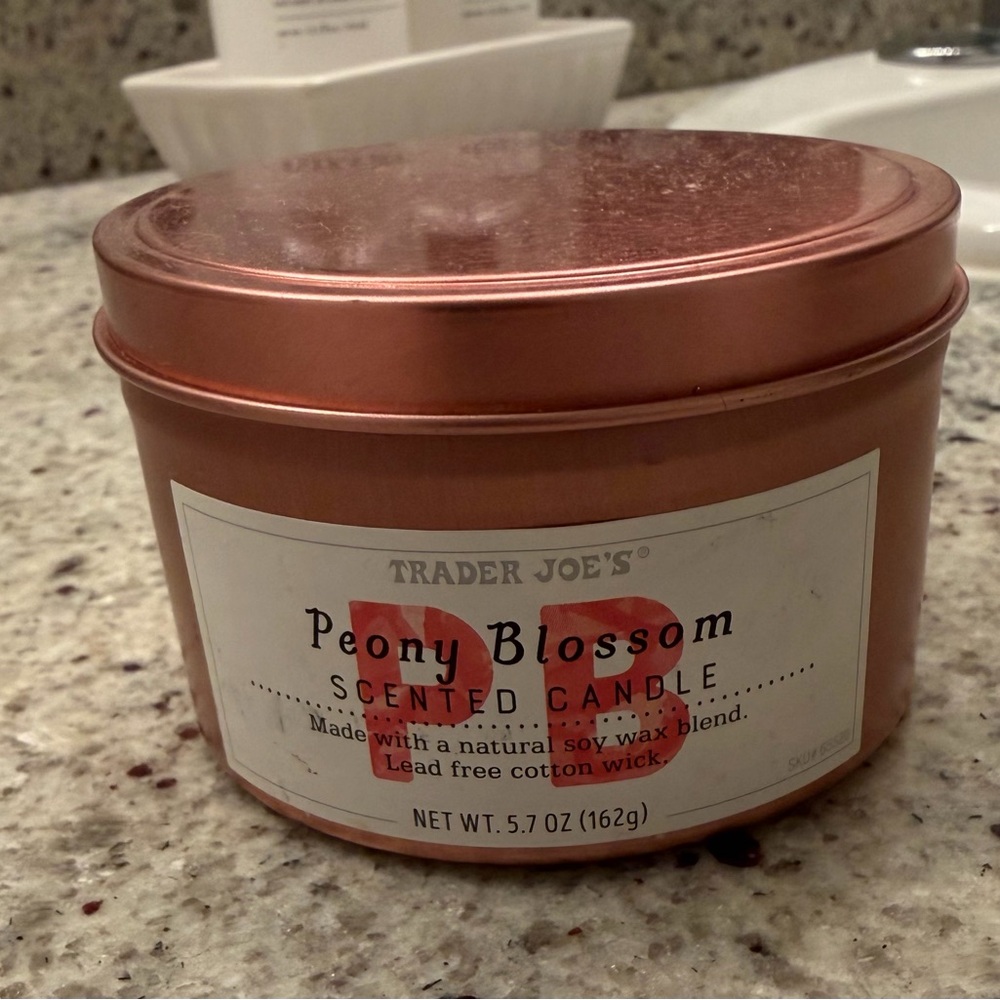Peony Blossom Scented Candle in Rose Gold Tin